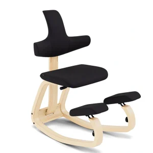 Silla Thatsit natural tapizado negro