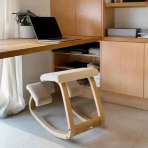 silla variable marron tapizado beige