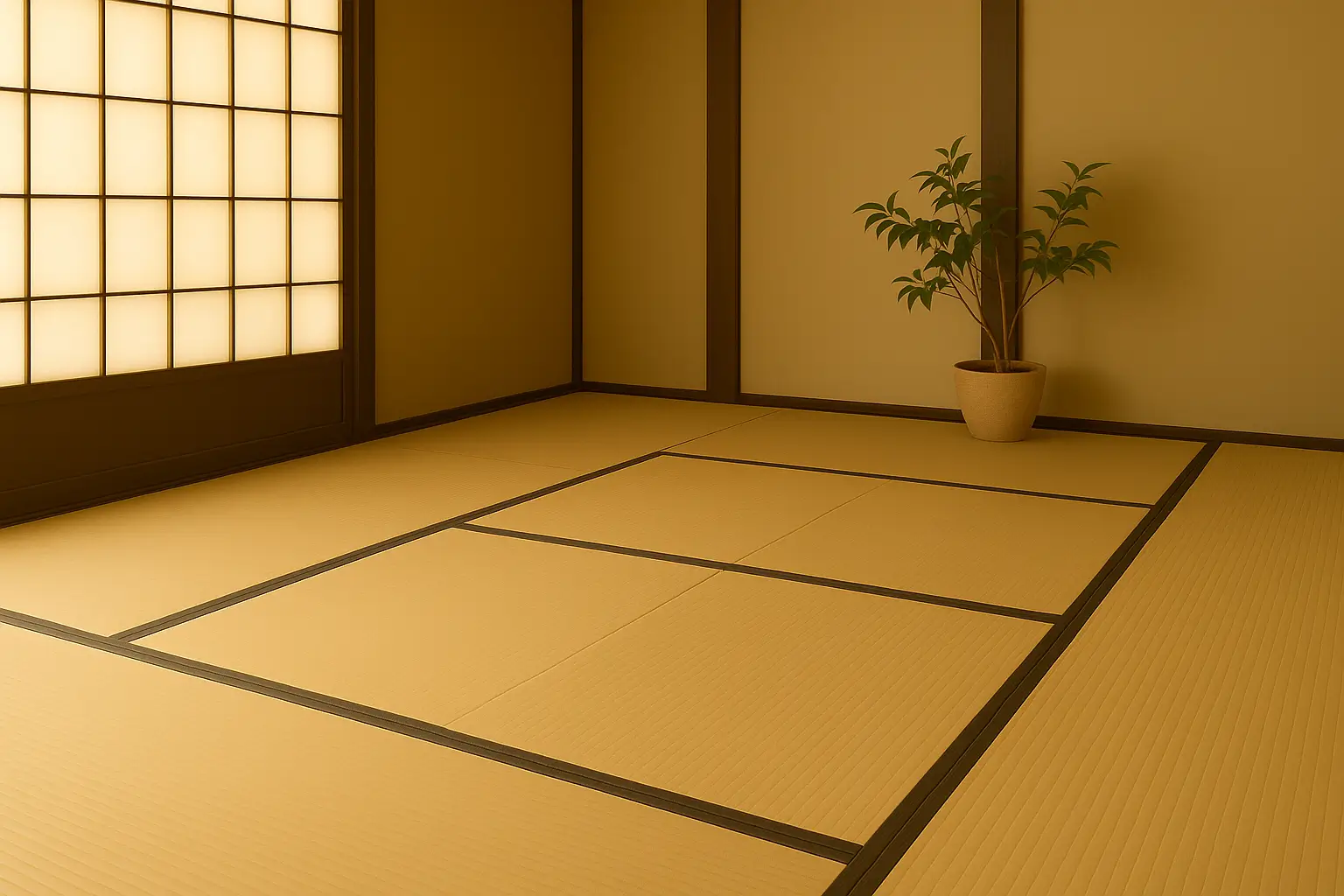 Habitación japonesa con tatamis