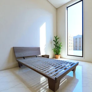 Cama Dojo con cabecero liso color natural 148