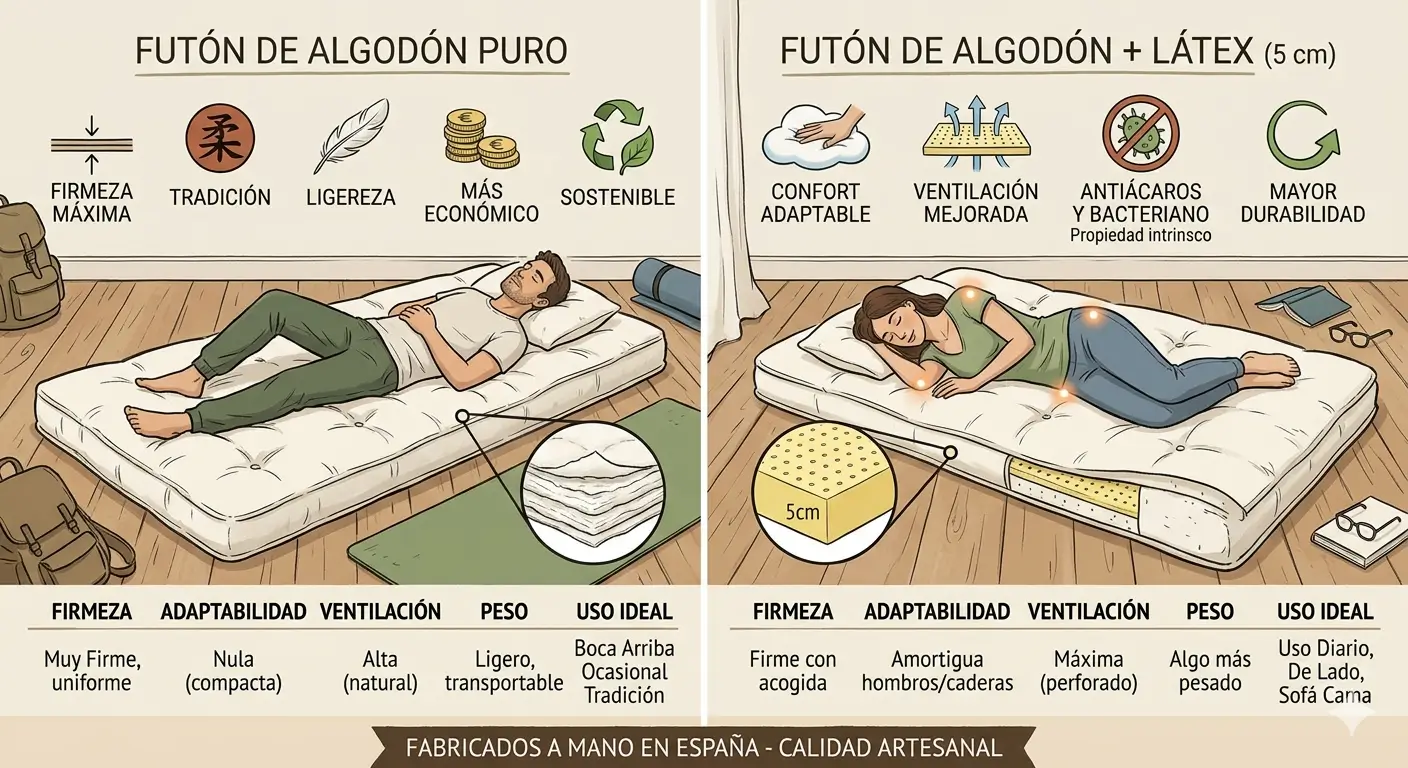 futon algodon-futon latex