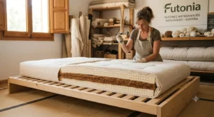 futon coco latex con algodon