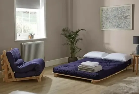 Sofás cama futón funda azul marino